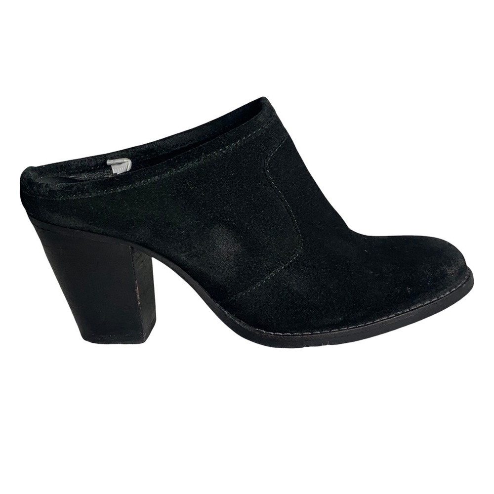 Crevo Kleo Suede Leather Burnished Toe  Western Slip on Mule Heeled Ankle Boot